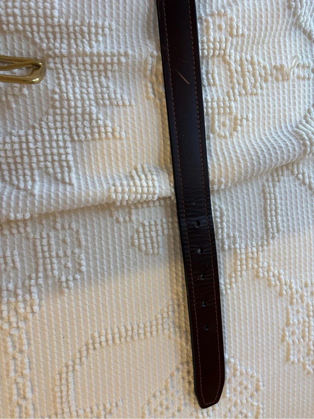Leather Belt Mens  Brown with Pewter  Buckle and stitching detail. size 40